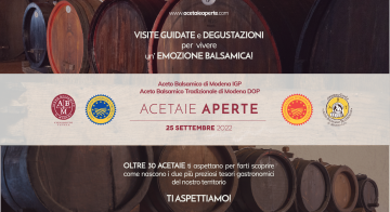 25 SETTEMBRE 2022 ACETAIE APERTE: UN VIAGGIO ALLA SCOPERTA DEI LUOGHI DI PRODUZIONE DEL BALSAMICO